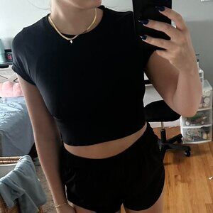 Aerie Women's Black Crop-top